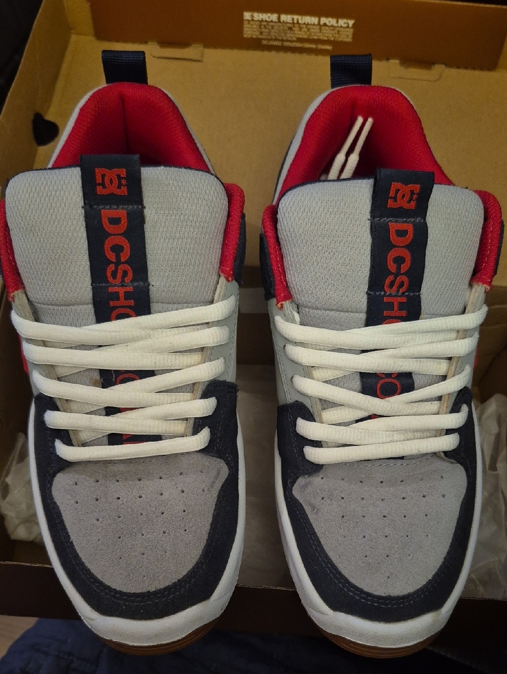 Sz 9 Dc Lynx Zero Jahmir Men’s Grey, Black & Red Skate Sneakers